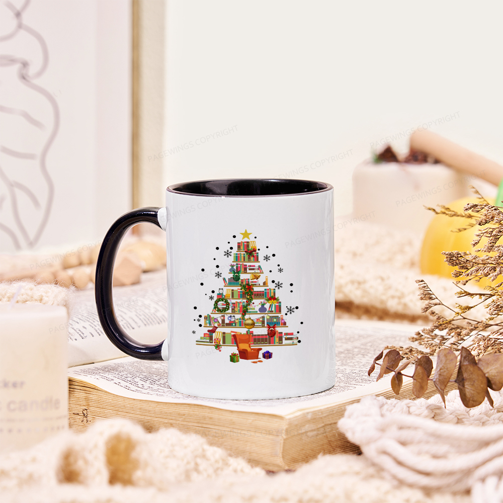 Pagewings Christmas Tree Made Of Books Mug