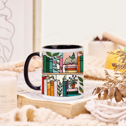 Pagewings Floral Bookshelf Mug