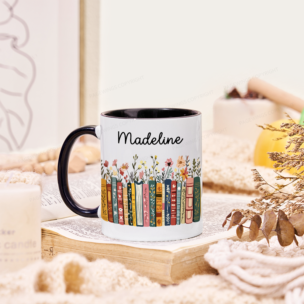 Pagewings Personalised Vintage Bookshelf Library Mug