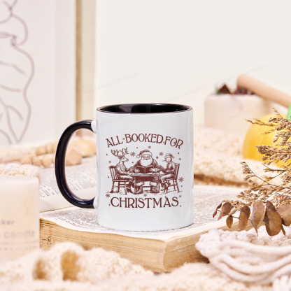 Pagewings Retro All Booked For Christmas Mug
