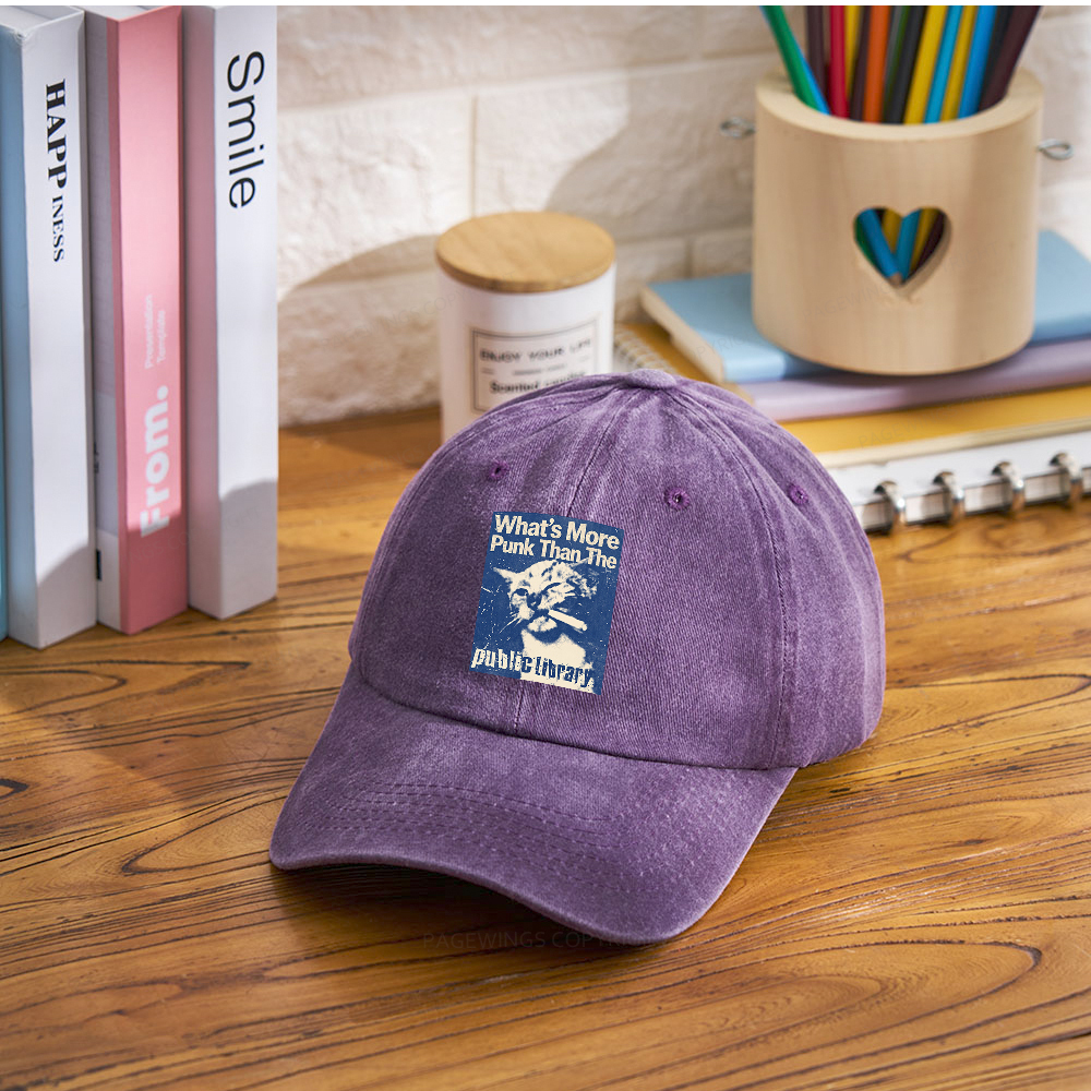 Pagewings What's More Punk Than The Public Library Washed Cap