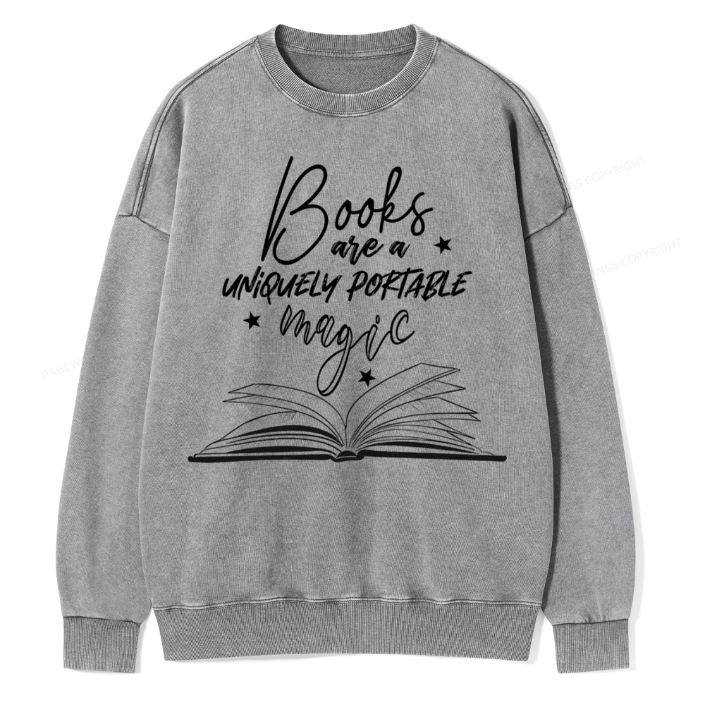 Pagewings Books Are A Uniquely Portable Magic Unisex Washed Sweatshirt