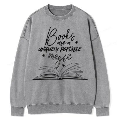 Pagewings Books Are A Uniquely Portable Magic Unisex Washed Sweatshirt