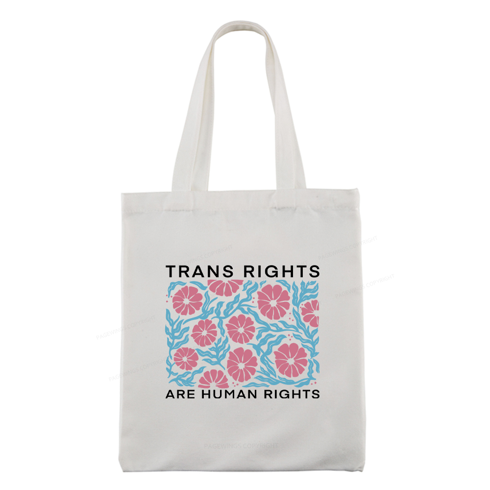Pagewings Trans Rights Are Human Rights Tote Bag