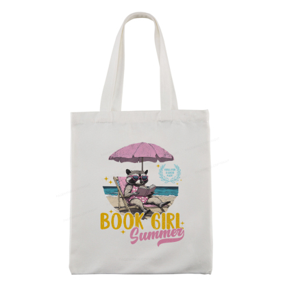 Pagewings Book Girl Summer Tote Bag