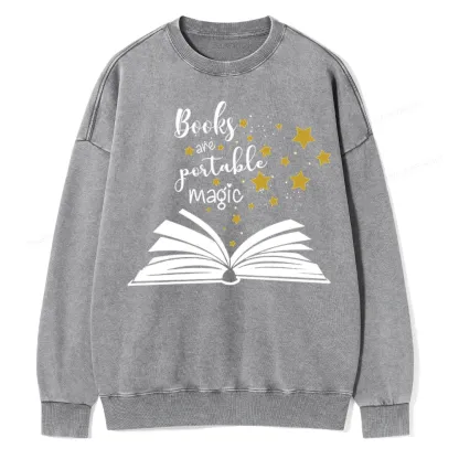 Pagewings Book Are Portable Magic Unisex Washed Sweatshirt