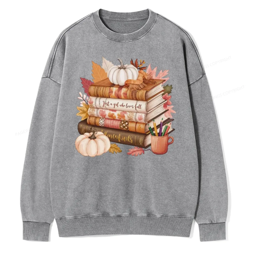 Pagewings Thanksgiving Fall Pumpkin Unisex Washed Sweatshirt