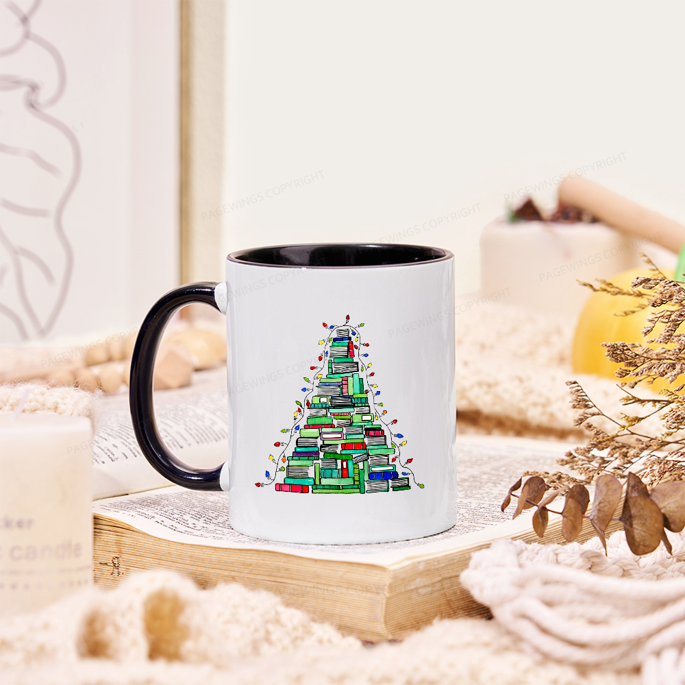 Pagewings Christmas Book Tree Mug