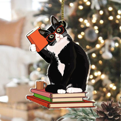 Pagewings Personalized Christmas Bookworm Girl Ornament