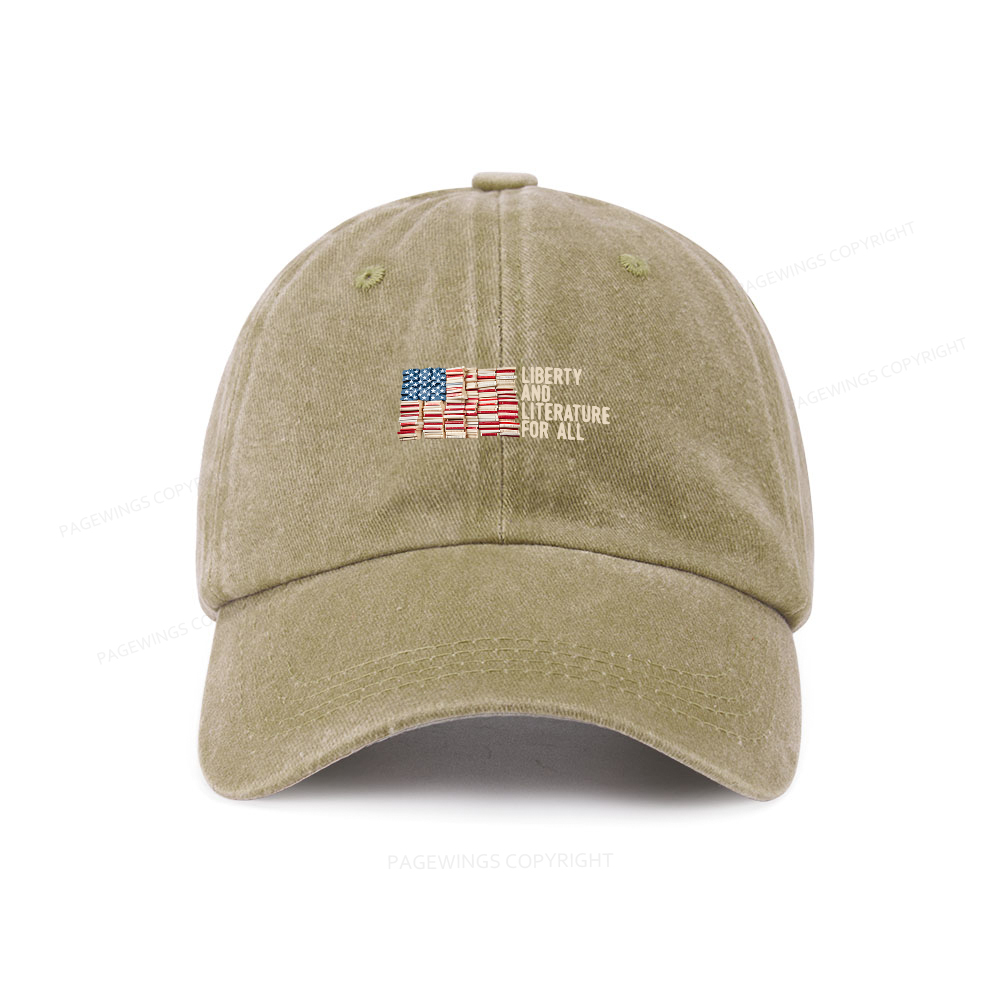 Pagewings Liberty And Literature For All Washed Cap