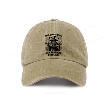 Pagewings Read Banned Books Gain Forbidden Knowledge Washed Cap