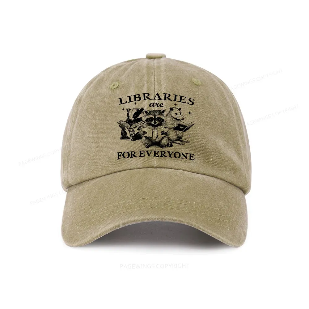 Pagewings Libraries Are For Everyone Washed Cap