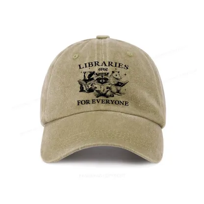 Pagewings Libraries Are For Everyone Washed Cap