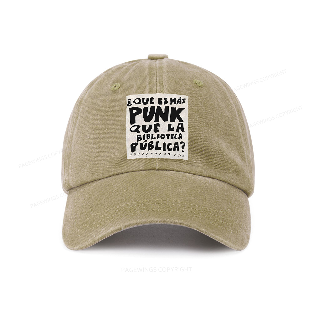 Pagewings What's More Punk Than The Public Library Washed Cap