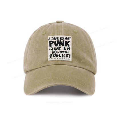 Pagewings What's More Punk Than The Public Library Washed Cap