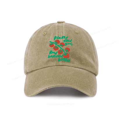 Pagewings Plant Good Seeds Read Banned Books Washed Cap