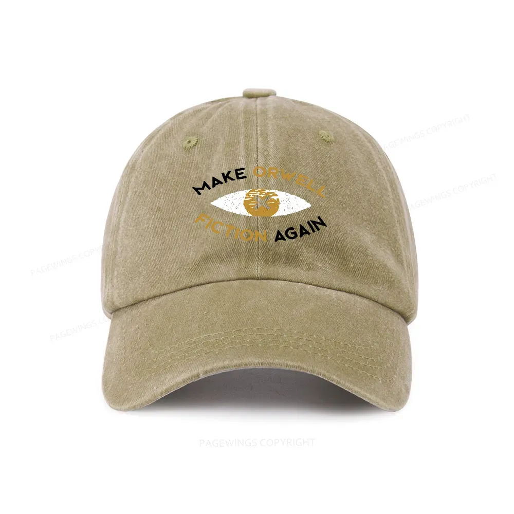 Pagewings Make Orwell Fiction Again - Dystopian Literature Philosophy Washed Cap