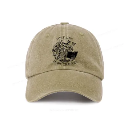 Pagewing One More Chapter Skeleton Unisex Tee Washed Cap