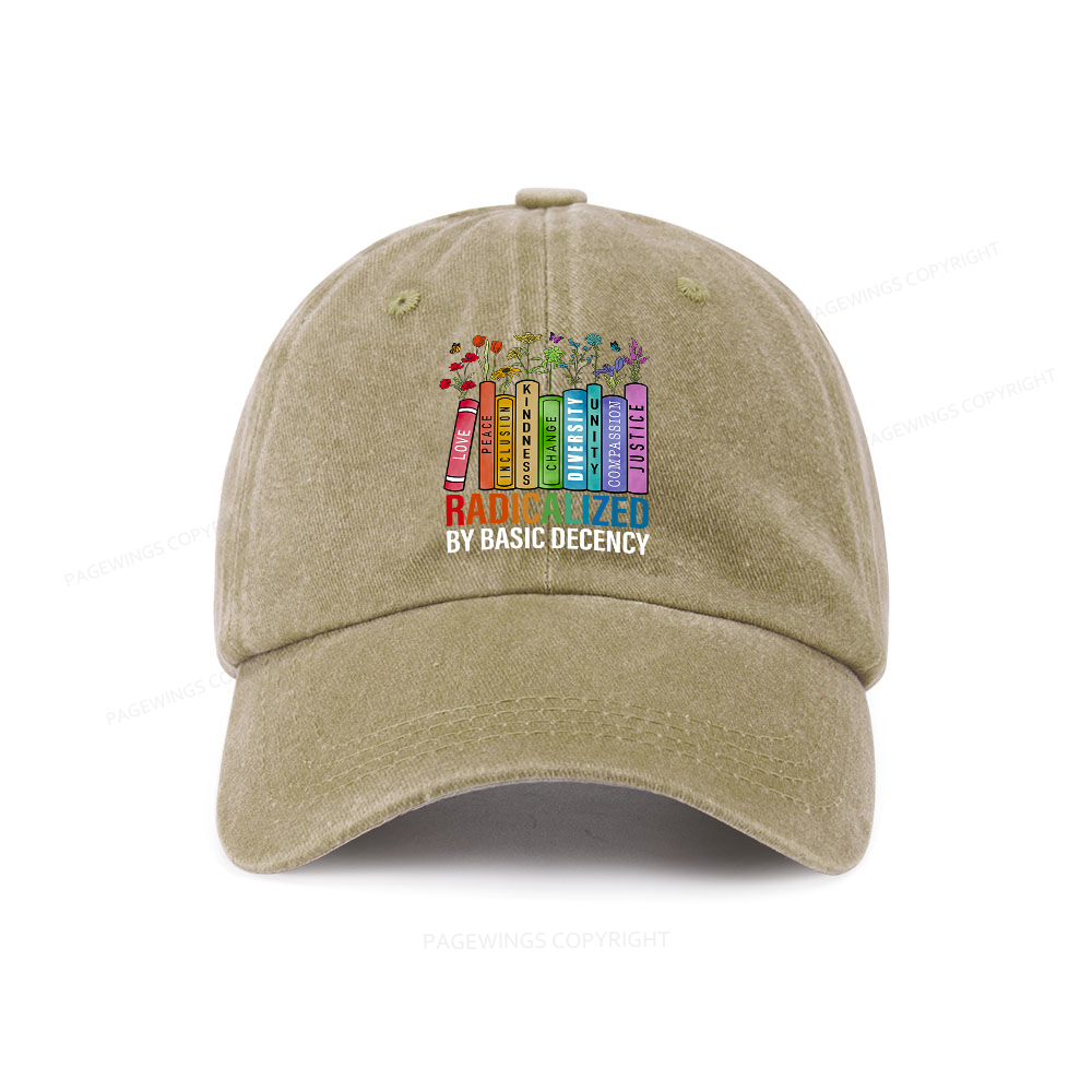 Pagewings Radicalized by Basic Decency Washed Cap