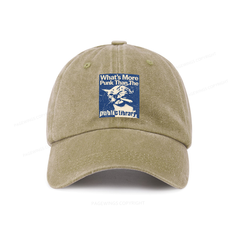 Pagewings What's More Punk Than The Public Library Washed Cap