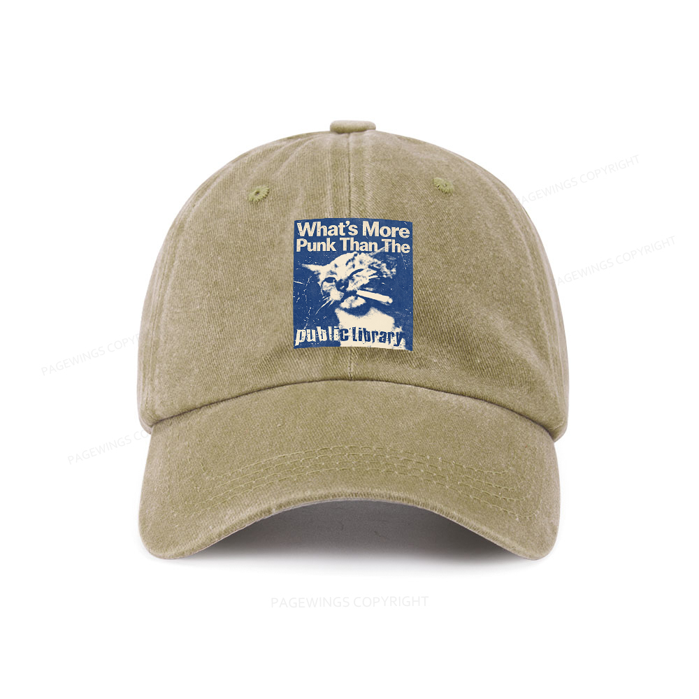 Pagewings What's More Punk Than The Public Library Washed Cap