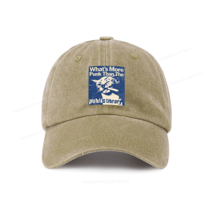 Pagewings What's More Punk Than The Public Library Washed Cap