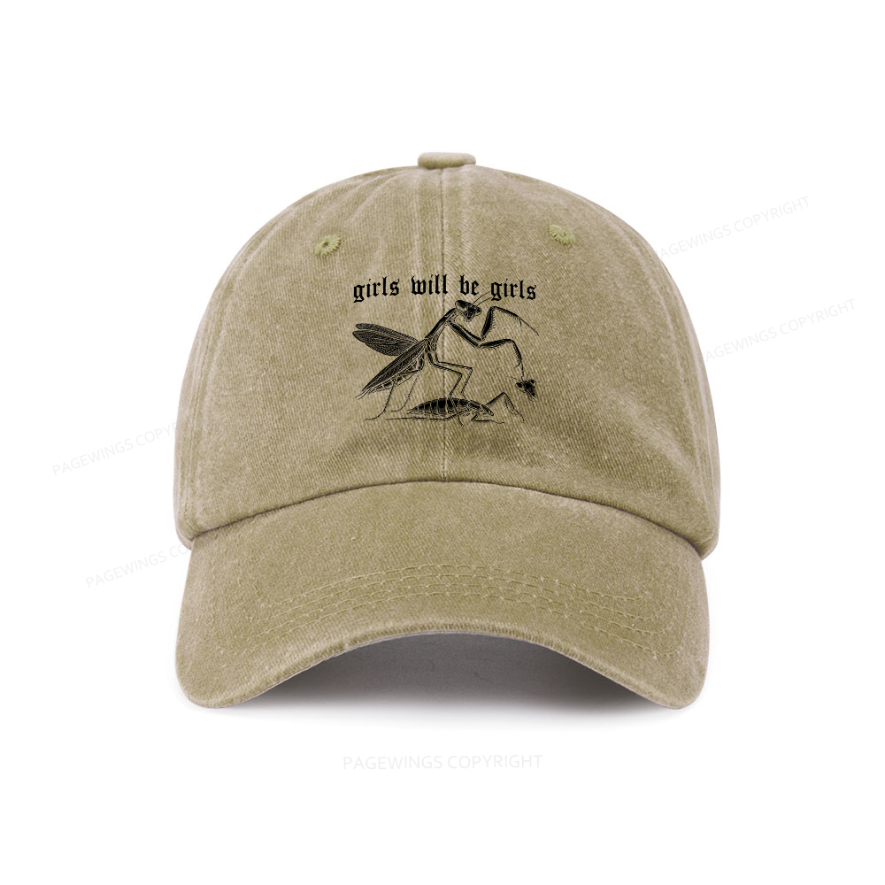 Pagewings Girls Will Be Girls Washed Cap