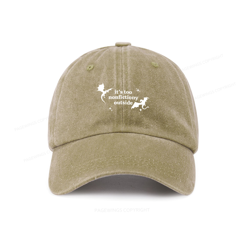 Pagewings It’s Too Nonfictiony Outside Washed Cap