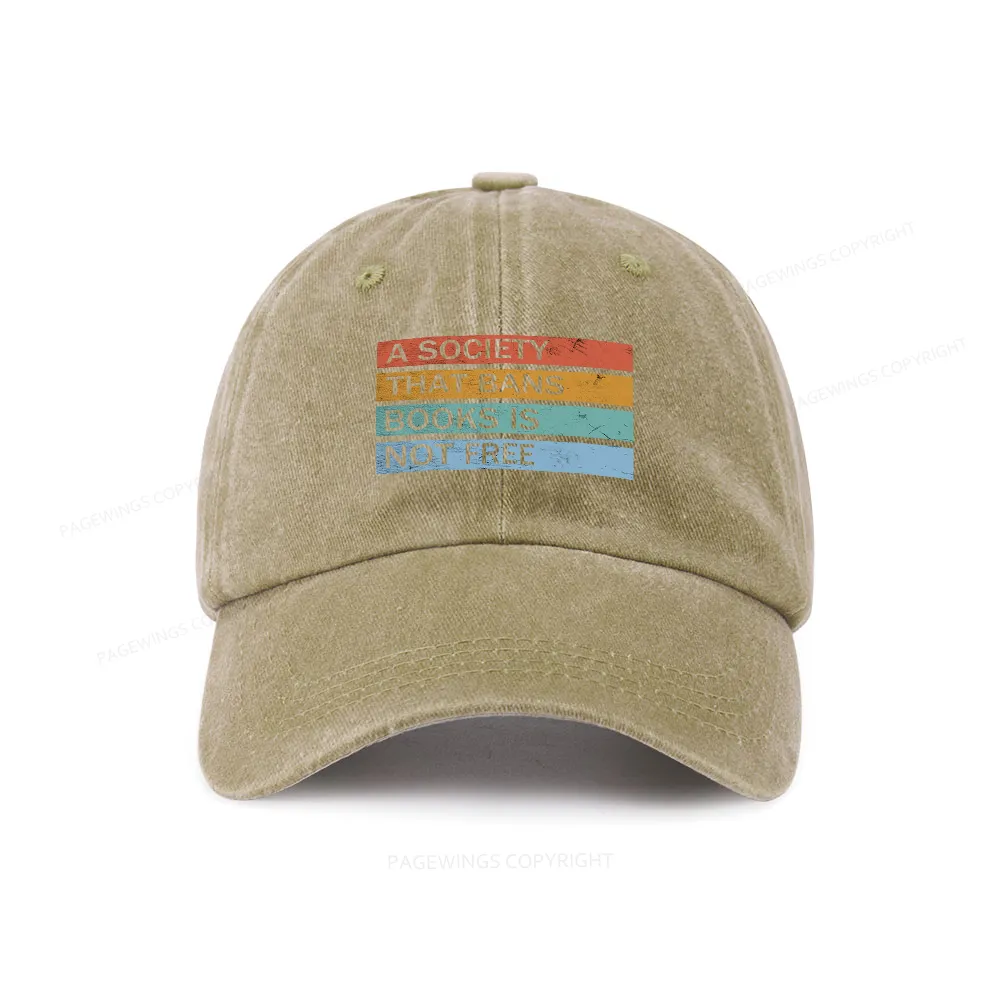 Pagewings Banned Books Shirt, Read Banned Books Washed Cap