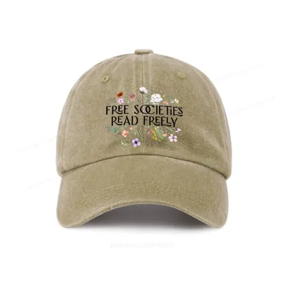 Pagewings Free Societies Read Freely Washed Cap
