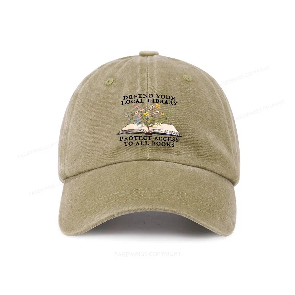 Pagewings Books Save Lives Protect Libraries Washed Cap