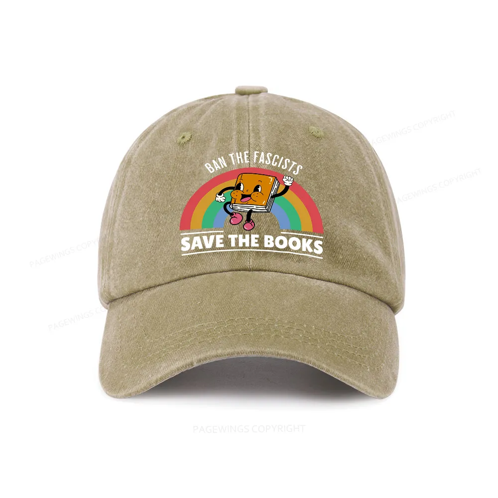 Pagewings Ban The Fascists Save The Books Washed Cap