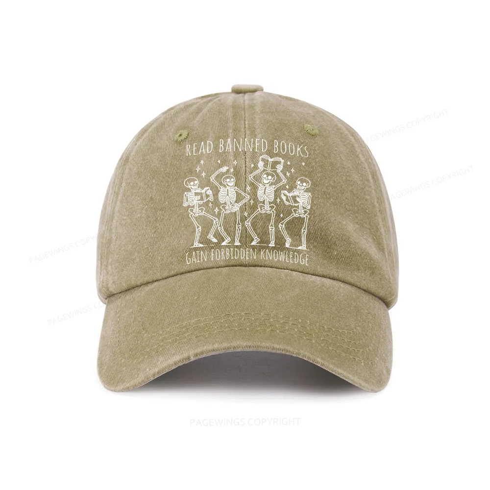 Pagewings Reading Books Tee Book Lover Gift Washed Cap