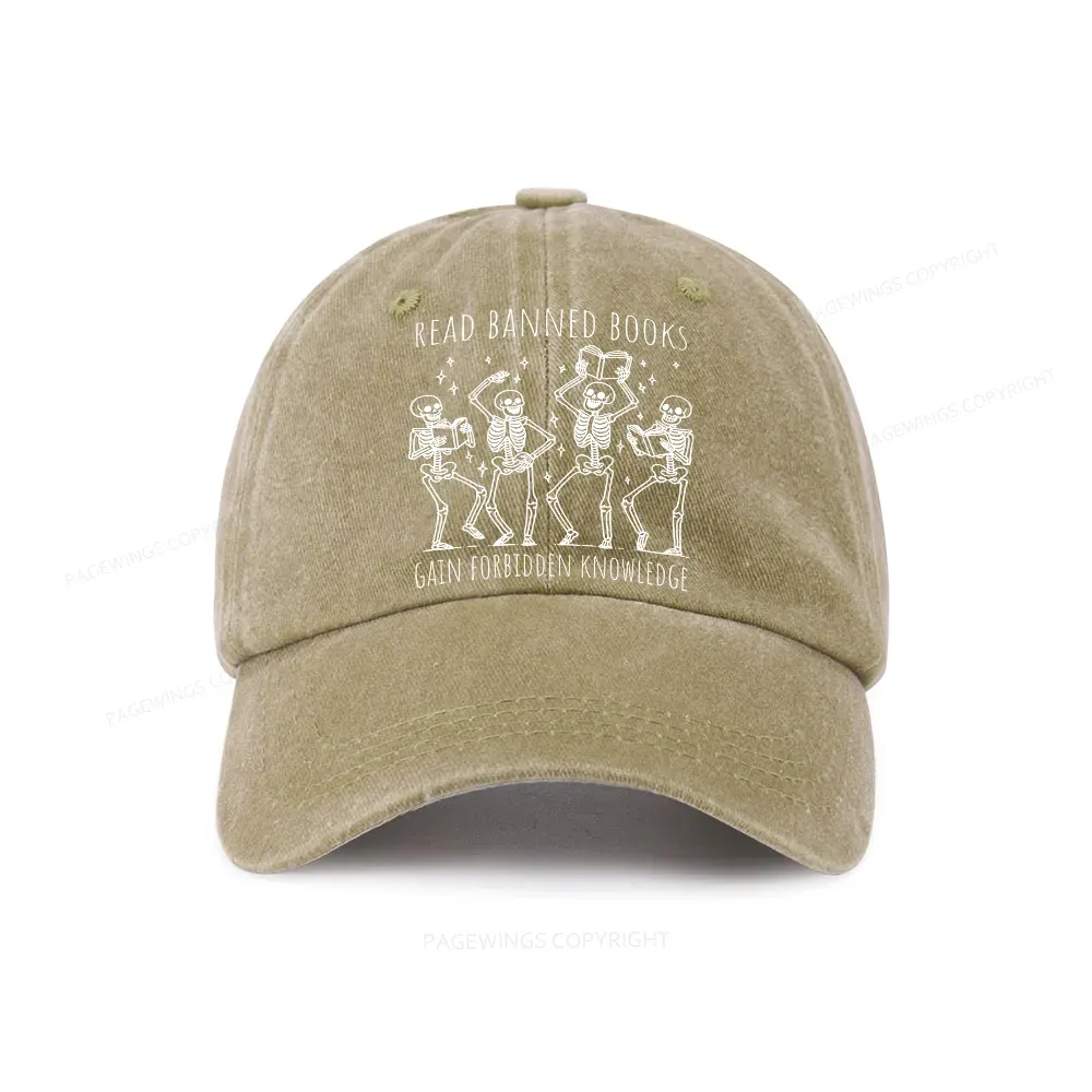 Pagewings Reading Books Tee Book Lover Gift Washed Cap