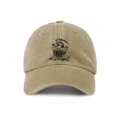 Pagewings Trash Reader Raccoon - Book Quote Washed Cap