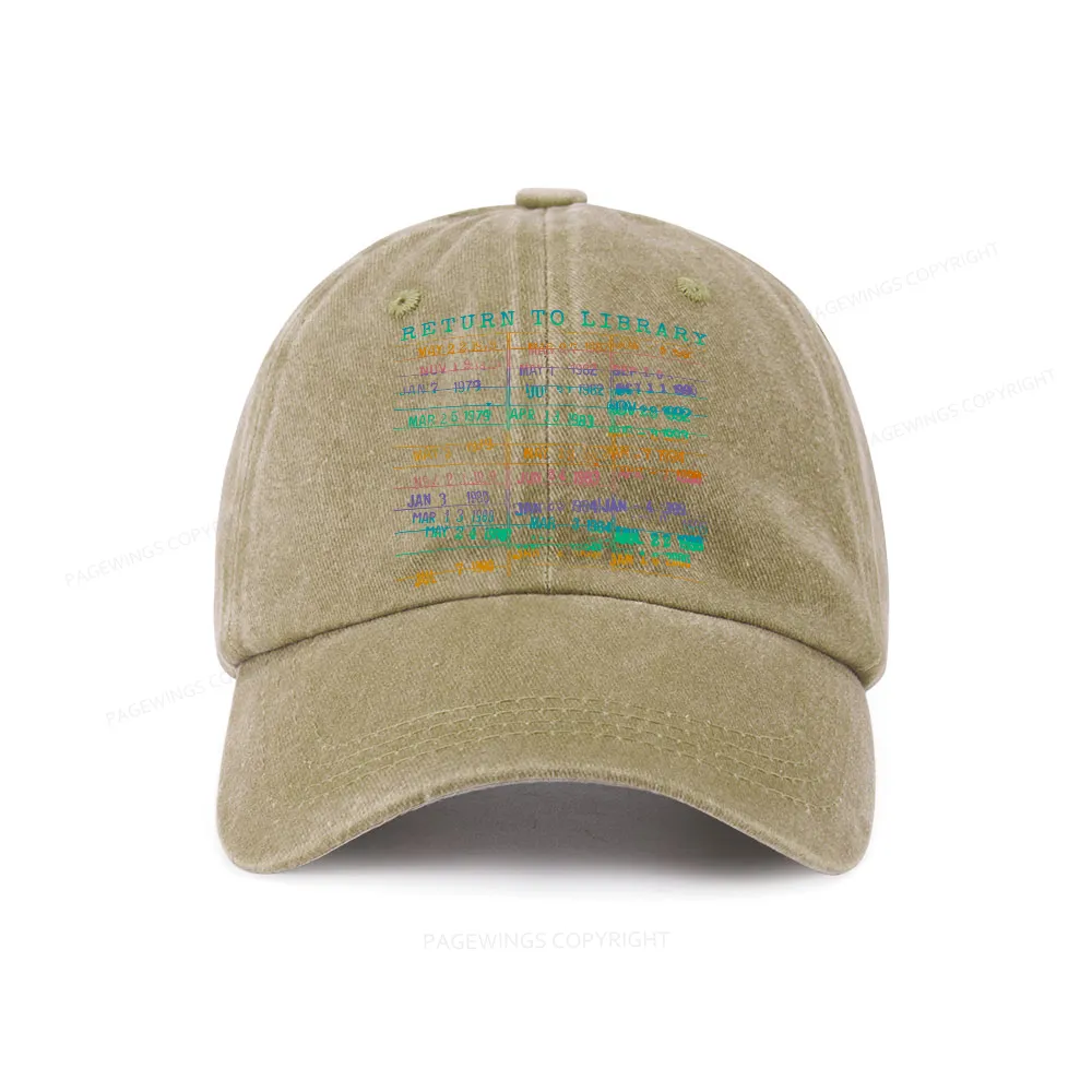 Pagewing Vintage Library Rainbow Washed Cap