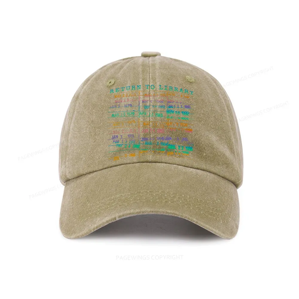 Pagewing Vintage Library Rainbow Washed Cap