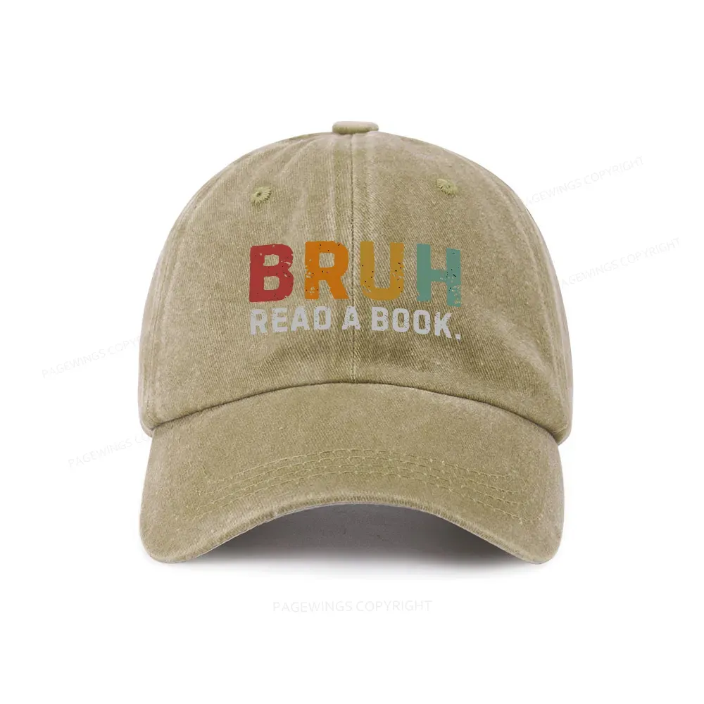 Pagewings Read A Book Bruh Washed Cap