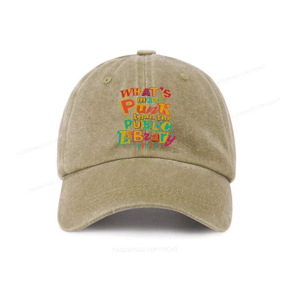 Pagewings What’s More Punk Than The Public Library Washed Cap