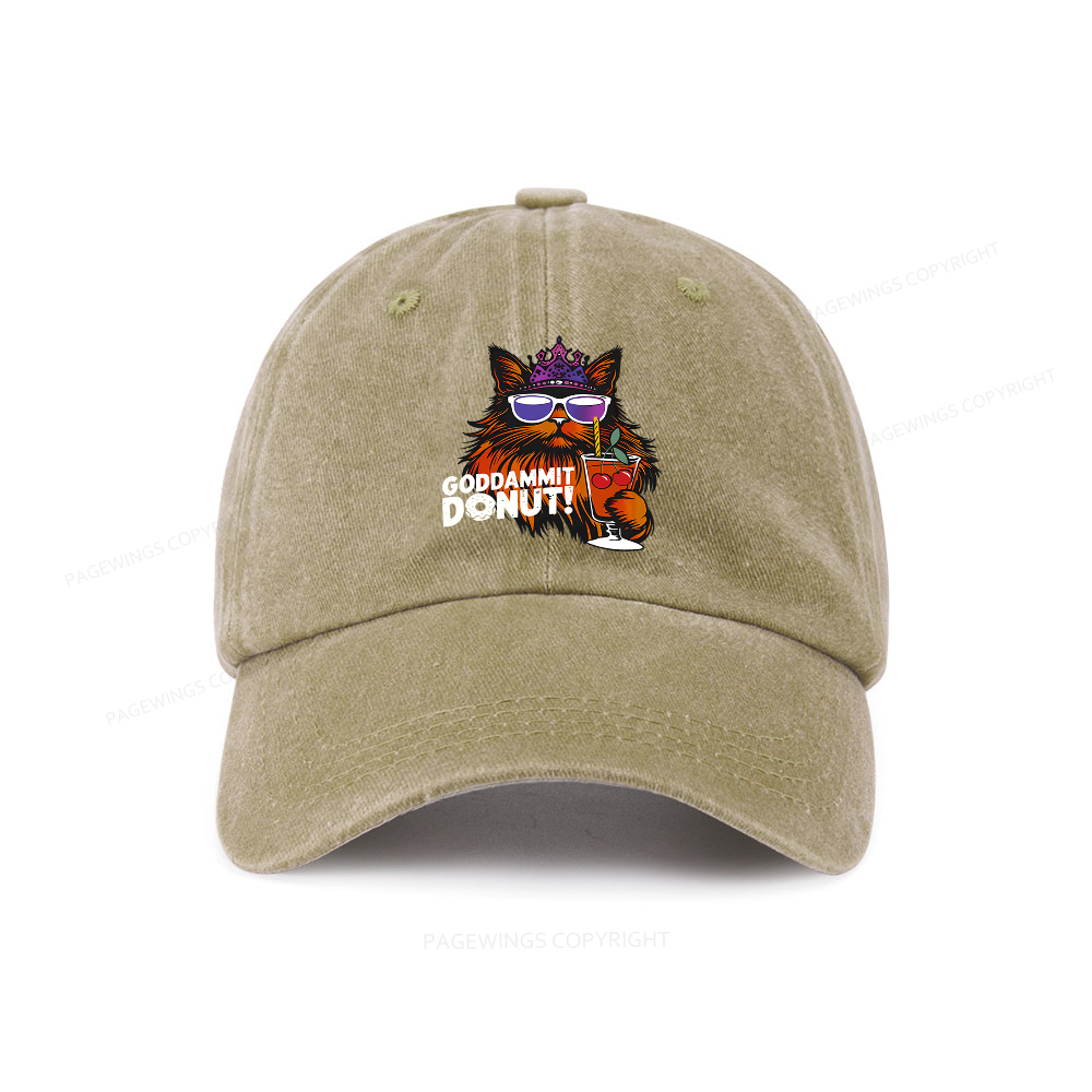 Pagewings Goddammit Donut Washed Cap