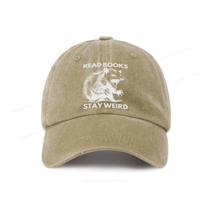 Pagewings Read Books Stay Weird Washed Cap