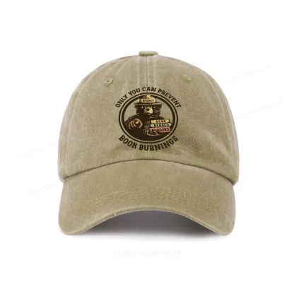 Pagewings Only You Can Prevent Book Burnings Washed Cap