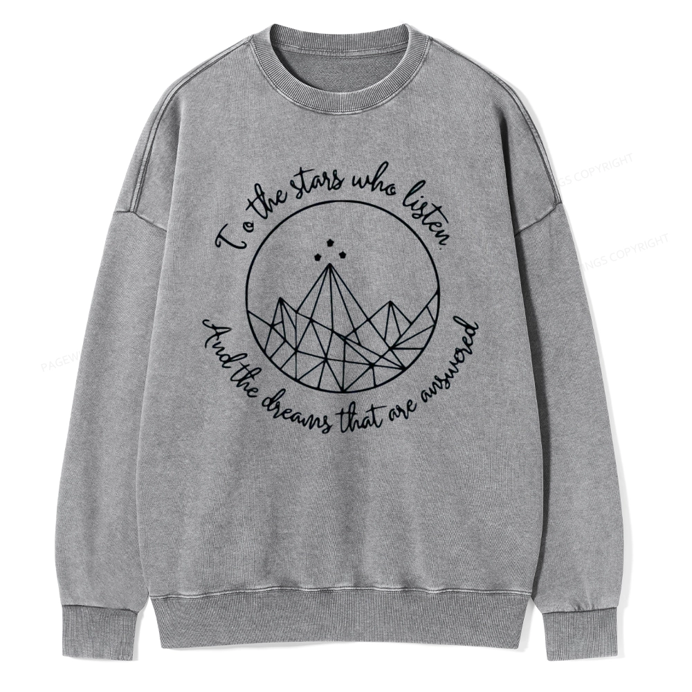 Pagewings To The Stars Who Listen Unisex Washed Sweatshirt