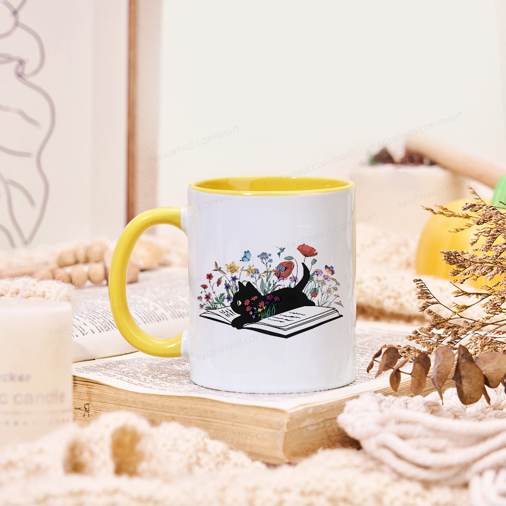 Pagewings Cute Book Cat Mug