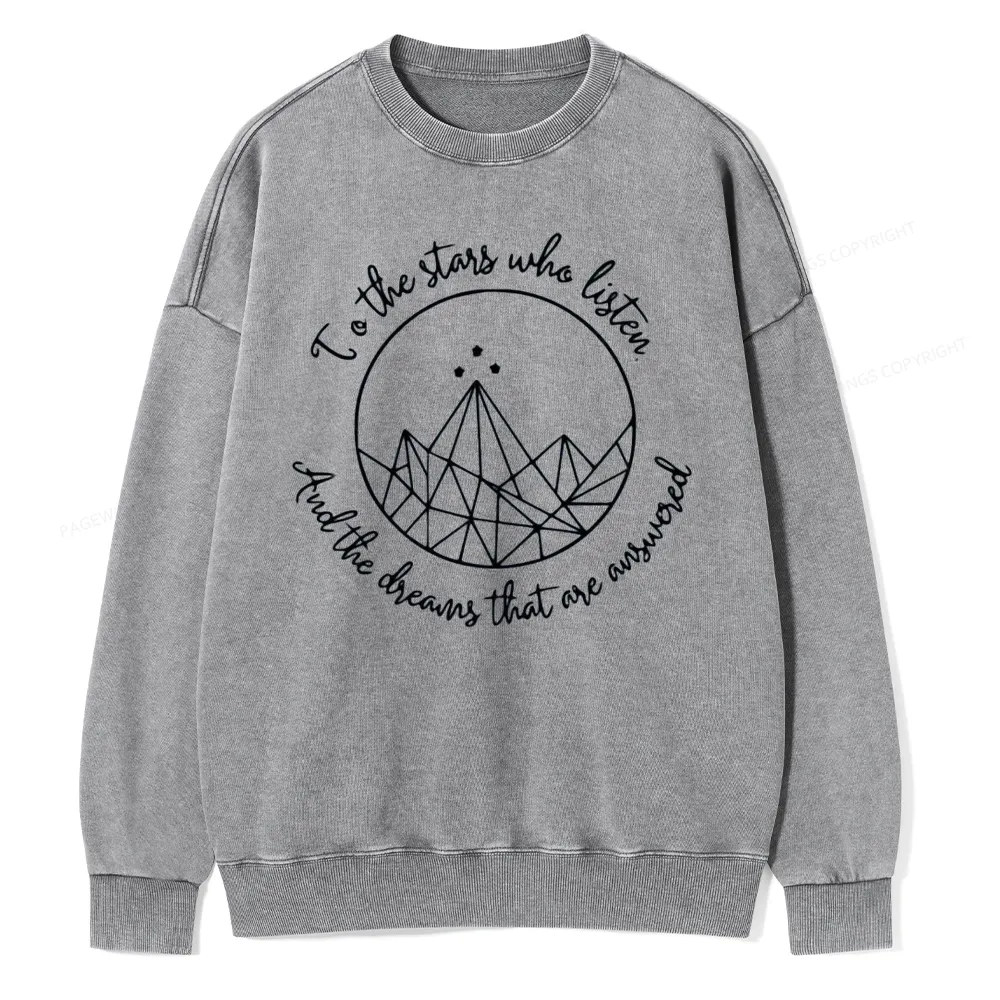 Pagewings To The Stars Who Listen Unisex Washed Sweatshirt