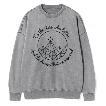 Pagewings To The Stars Who Listen Unisex Washed Sweatshirt