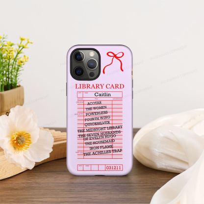 Pagewings Personalized Library Card Book Shelf Phone Case