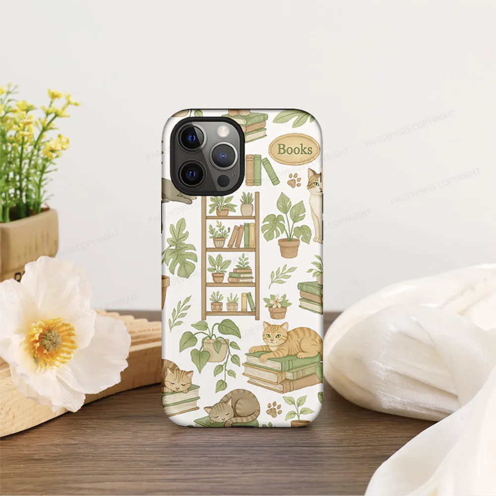 Pagewings Cats And Books Phone Case