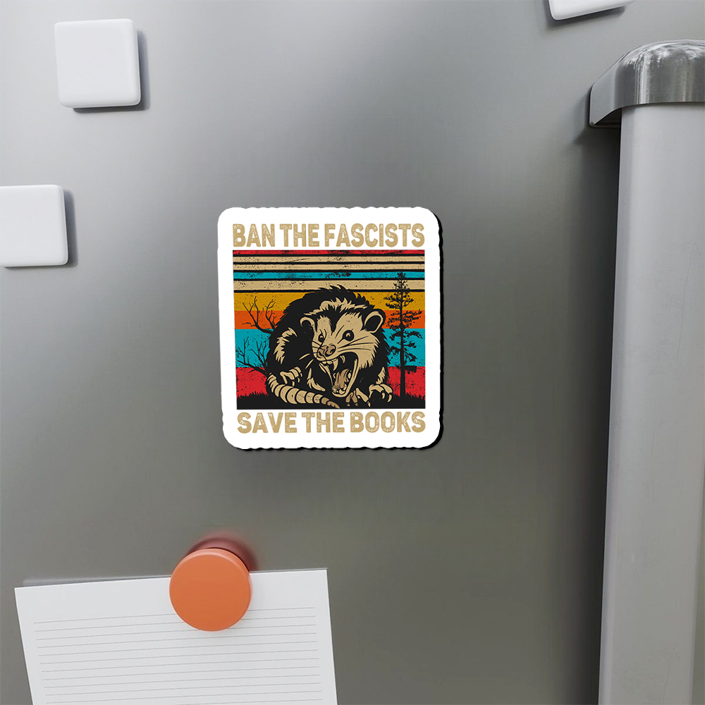 Pagewings Ban The Fascists Save The Books Fridge Magnet