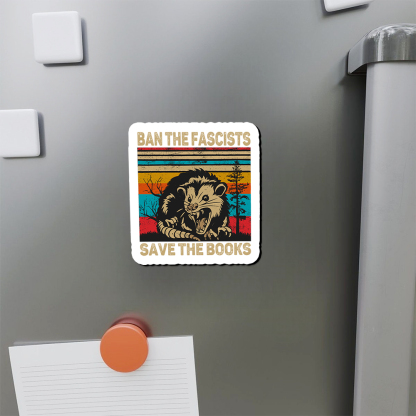 Pagewings Ban The Fascists Save The Books Fridge Magnet